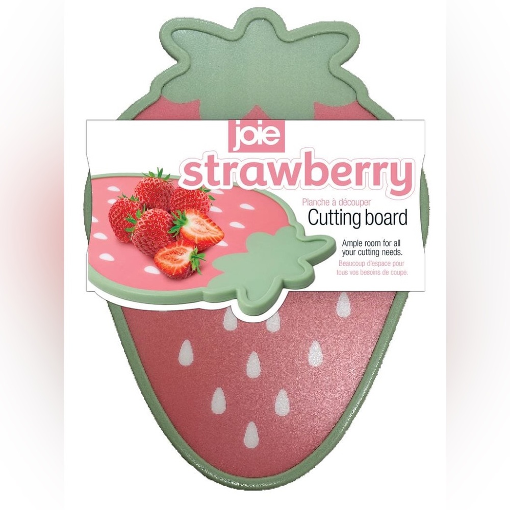 Joie Strawberry Shaped Cutting Board in Pink and Green